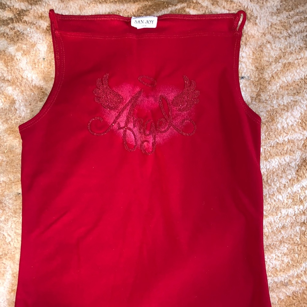 San Joy Red Angel Shirt EUC Sz small